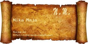 Nika Maja névjegykártya
